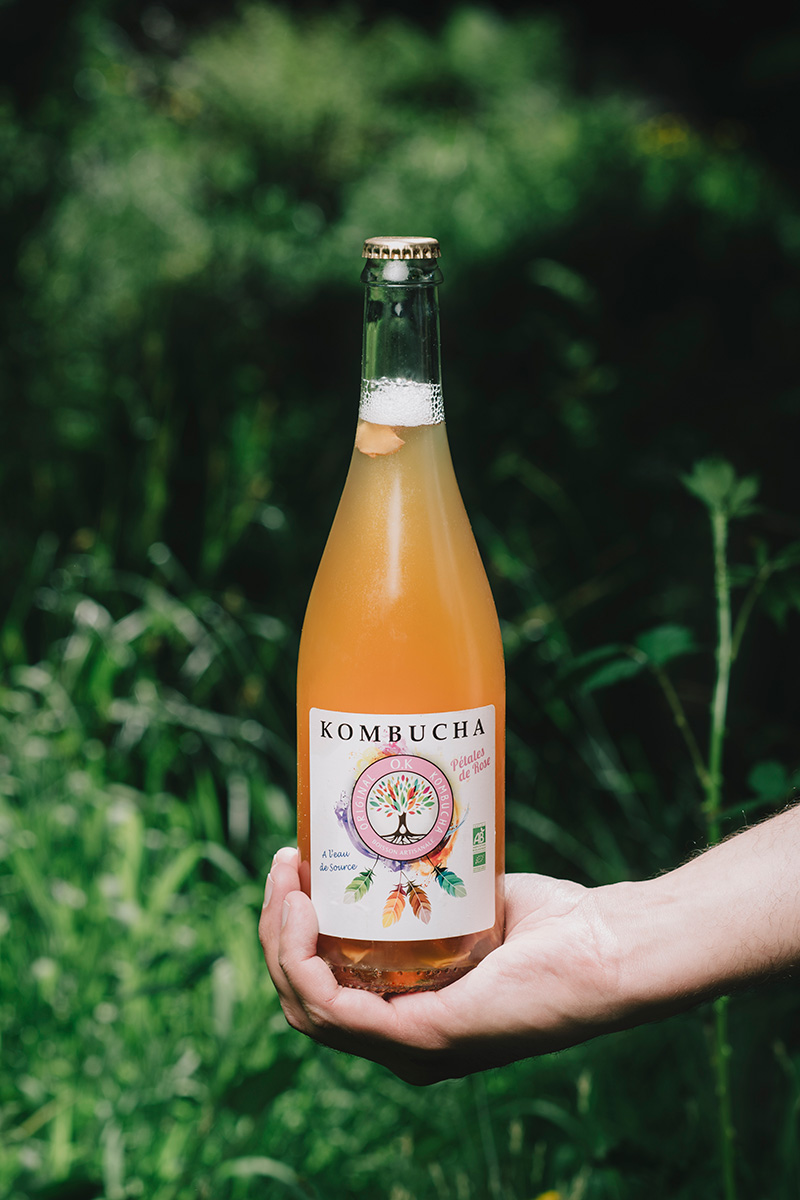 OK Kombucha pétales de rose 75 cl